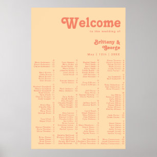 Modernes Retro Orangefarbene Creme Alphabetische Poster