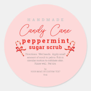 Modernes Retro Peppermint Sugar Scrub DIY Runder Aufkleber