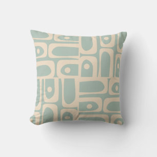 Modernes Retro Piquet Light Celadon Blue Kissen