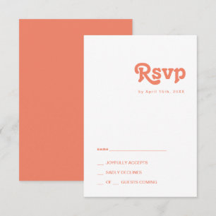Modernes Retro   RSVP-Karte für Korallen RSVP Karte