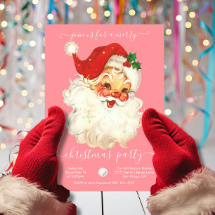 Modernes Retro Santa Merry Weihnachts Party Einlad Einladung