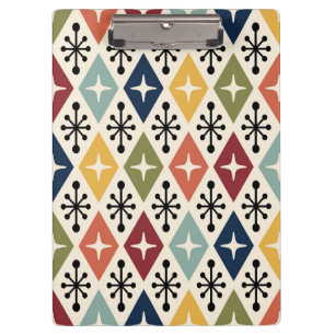 Modernes Retro-Sternexplosion-Muster des Mittelalt Klemmbrett