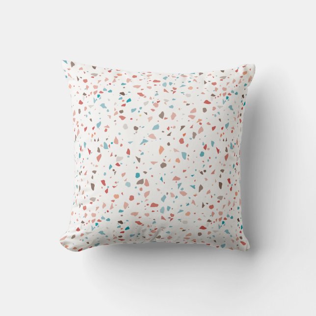 Modernes Retro Trendy Terrazzo  Kissen (Vorderseite)