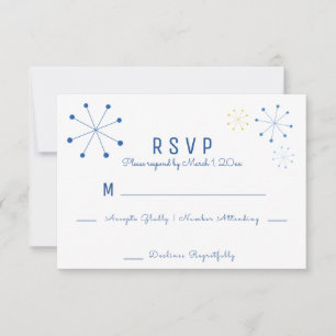 Modernes Retro-Vintage Hochzeitsszenario im Mittel RSVP Karte