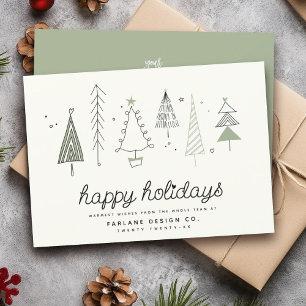 Modernes Retro Whimsical Little Tree Business Logo Feiertagskarte