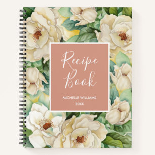 Modernes Rezept Rose Goldene Magnolia Notizbuch