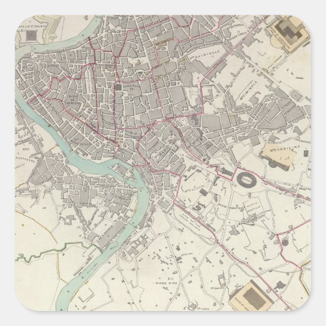 Modernes Rom Quadratischer Aufkleber (Vorderseite)