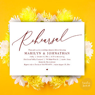 Modernes romantisches Abendessen bei Hochzeitsfeie Einladung