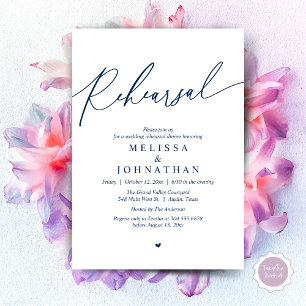 Modernes romantisches Hochzeitsessen Probe Einladung