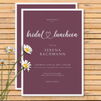 Modernes Romantisches Minimal Burgund Bridal Lunch