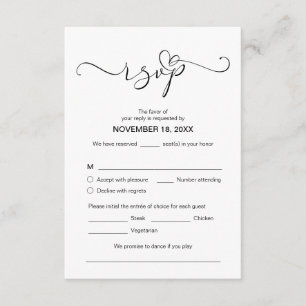 Modernes romantisches UAWG, Schwarzer Schriftart,  Begleitkarte