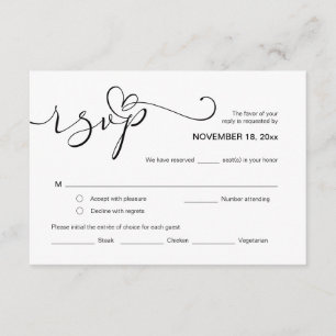 Modernes romantisches UAWG, Schwarzer Schriftart,  Begleitkarte
