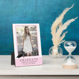 Modernes rosa Abschluss Graduate Foto Fotoplatte