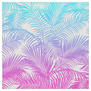 Modernes rosa aquamarines tropisches Palmemuster Stoff