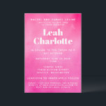 Modernes rosa Aquarell Trendy Budget Bat Mitzvah Einladung<br><div class="desc">Personalisiert Modern Pink Watercolor Trendy Chic Bat Mitzvah Einladung mit UAWG und Website Details zur Hauptkarte</div>