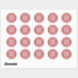 Modernes, rosa, benutzerdefiniertes Paket sozialer Runder Aufkleber