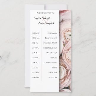 Modernes Rosa Blume Hochzeitsprogramm