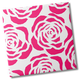 Modernes rosa Blume Muster Fliese
