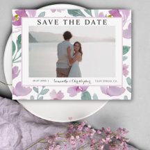 Modernes rosa Blumenmuster Save the Date