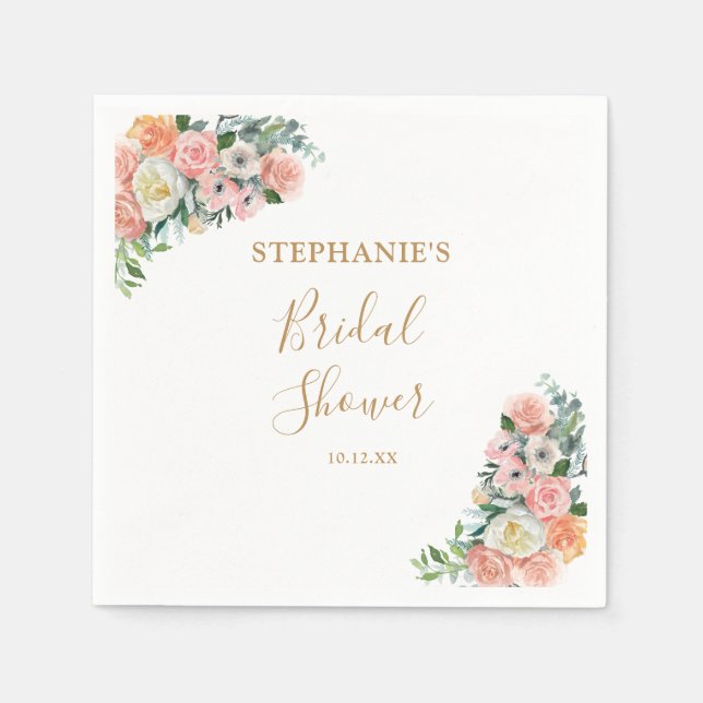 Modernes Rosa-Brautparty Serviette (Vorderseite)