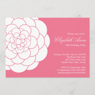 Modernes rosa Dahlie-Blüten-Geburtstags-Party Einladung