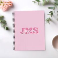 Modernes rosa, dreimal buchstabiges Monogramm