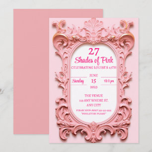 Modernes Rosa Elegante zum Geburtstag Einladung