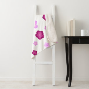 Modernes rosa Farbverlaufsmuster Blume Sherpadecke
