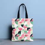 Modernes rosa Flamingo Geometric Girly Chic Muster Tasche<br><div class="desc">Der moderne Pink Flamingo Geometric Girly Chic Pattern Tote Sack mit modernen tropischen rosa Flamingos auf einem geometrischen Hintergrund. Perfekt als Geschenke für Geburtstag,  Weihnachten und Feiertage. Erstellt von Evco Studio www.zazzle.com/store/evcostudio</div>