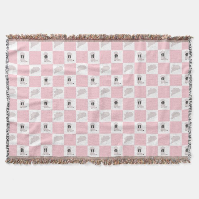 Modernes rosa gekreuztes Cowgirl Rodeo Muster Decke (Vorderseite)