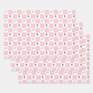 Modernes rosa gekreuztes Cowgirl Rodeo Muster Geschenkpapier Set