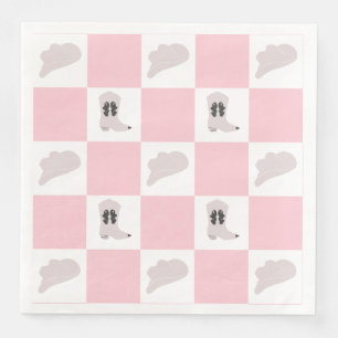 Modernes rosa gekreuztes Cowgirl Rodeo Muster Serviette