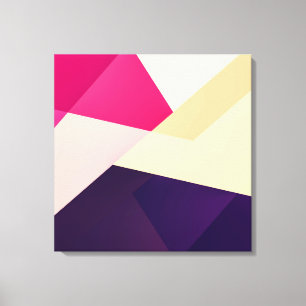 Modernes rosa gelbes, geometrisches Muster Leinwanddruck