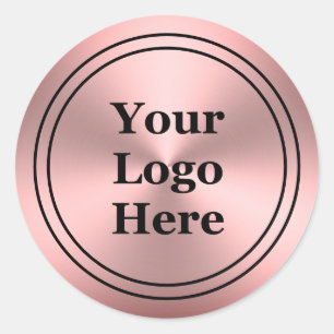 Modernes rosa gepinseltes Metall - Logo hier  Runder Aufkleber