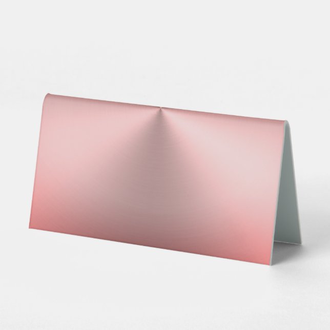 Modernes rosa gestromtes Metalldesign (Rose Gold L Tischaufsteller (Vorderseite)