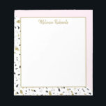 Modernes Rosa Gold Marbella Terrazzo Muster Notizblock<br><div class="desc">Modernes Rosa Gold Marbella Terrazzo Muster Editor</div>