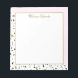 Modernes Rosa Gold Marbella Terrazzo Muster Notizblock<br><div class="desc">Modernes Rosa Gold Marbella Terrazzo Muster Editor</div>