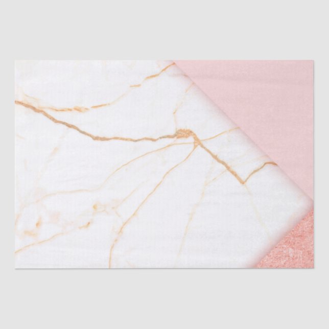Modernes, rosa Goldmarmor für kleine Unternehmen Seidenpapier (Vorderseite)