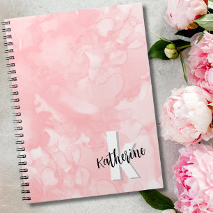 Modernes rosa Initialmonogramm Notizblock