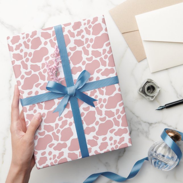 Modernes Rosa Kuh Print Rodeo Geschenkpapier (Schenken)
