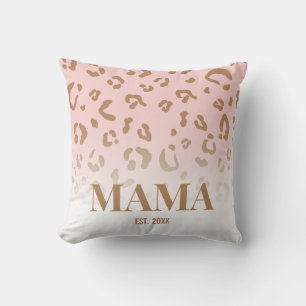 Modernes Rosa Leopardenmuster Personalisierte Mama Kissen