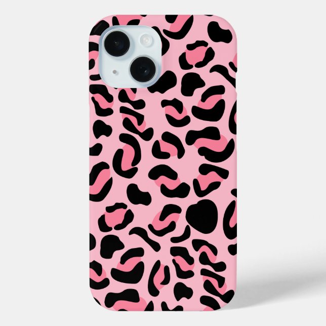 Modernes rosa Leopardenmuster Tier Case-Mate iPhone Hülle (Rückseite)