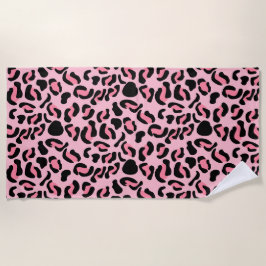 Modernes rosa Leopardenmuster Tier Strandtuch