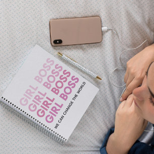 Modernes rosa Mädchenboss-Geschenk für das beste M Notizblock