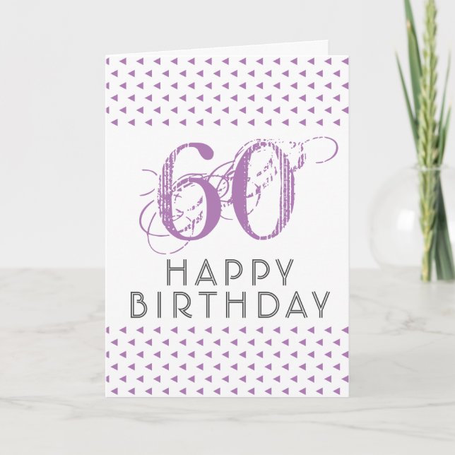 Modernes rosa Muster 60. Geburtstag Karte (Vorderseite)