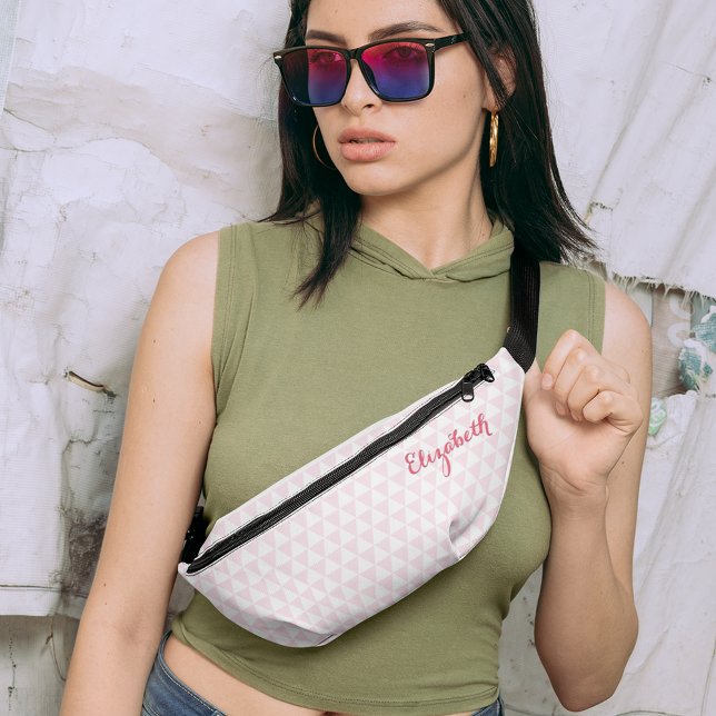 Modernes rosa Muster Mit Monogramm Waisenkorb Bauchtasche (Modern Pink Pattern Monogrammed Waist Crossbody Fanny Pack)