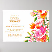 Modernes rosa Orangefarbenes Brautparty