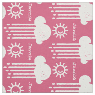 Modernes rosa Retro Personalisiertes Gewebe Stoff