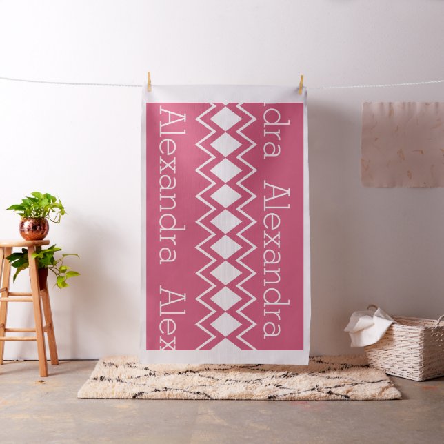 Modernes rosa Retro Personalisiertes Gewebe Stoff (Beispiel)