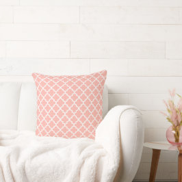 Modernes rosa rosa marokkanisches Quatrefolienmust Kissen